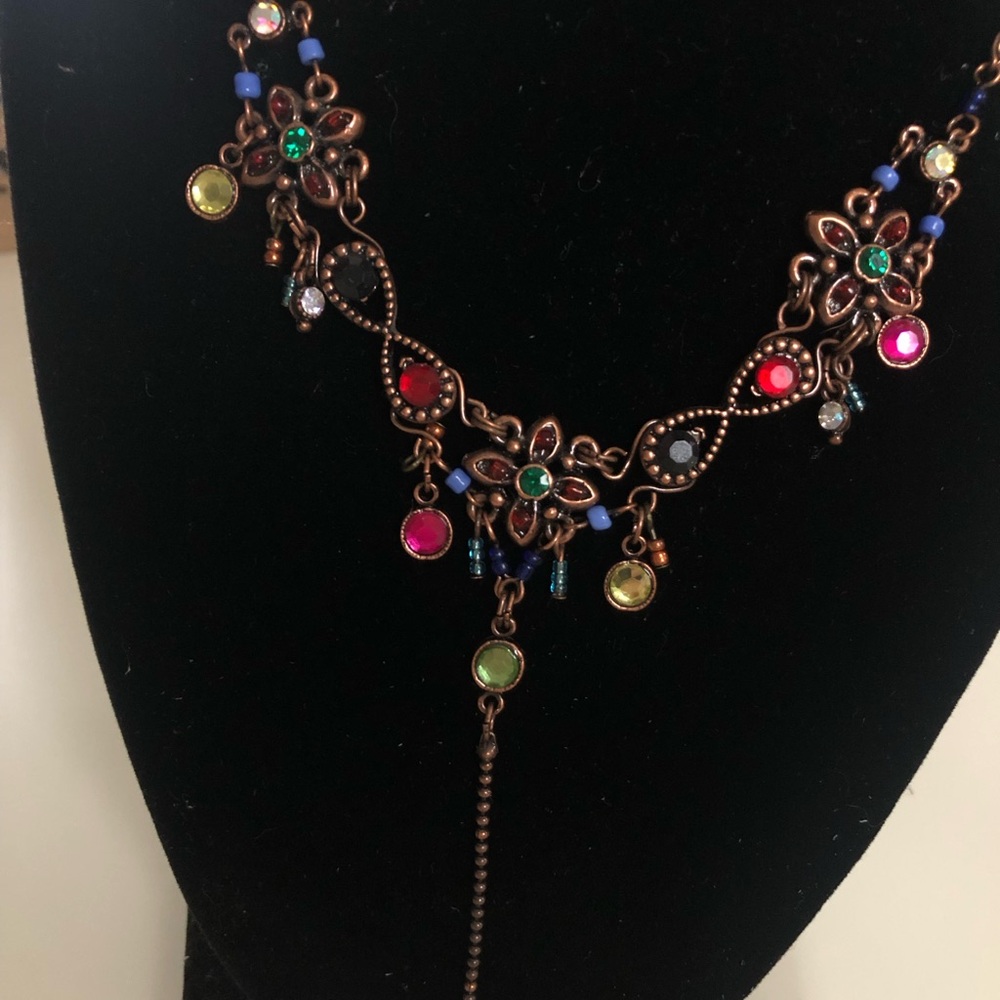 **RARE** Boho Gypsy Bohemian Style Antique Multicolor Gem Necklace